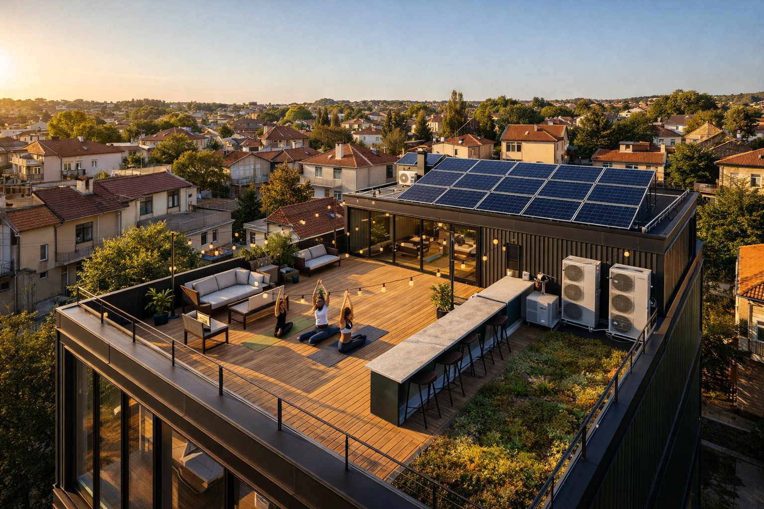 Покривна тераса — залез